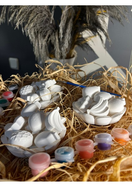 27 Adet Meyve Tabağı Taş Boyama Seti Anne V Çocuk Etkinliği Çocuk Gelişimi Okul Etkinlik Boyama Seti modelleri