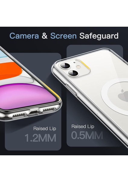 Iphone 11 Uyumlu Magsafe Şarj Özellikli Şeffaf Kamera Koruma Çıkıntılı Şeffaf Magsafe Kılıf fırsatları