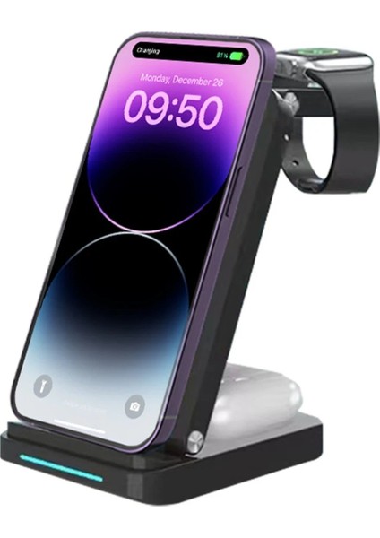 S90 4in1 Kablosuz Şarj Masaüstü Set - SIYAH-(5796) - M175K165-R85175 indirimleri