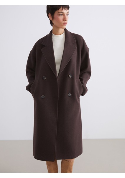 Yeni Sezon Kruvaze Yaka Kadın Kaşe Kaban fiyatları