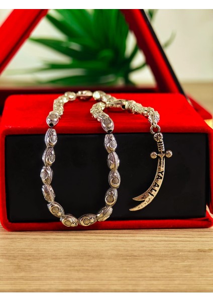 Gümüş Kaplama Yumurta Kesim Ayyıldızlı Tesbih fiyatları