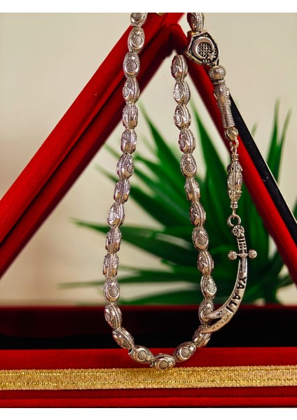 Gümüş Kaplama Yumurta Kesim Ayyıldızlı Tesbih fırsatları