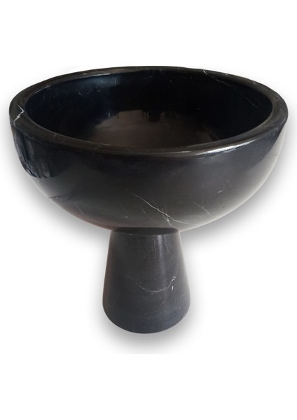 Siyah Mermer Dekoratif Sunumluk Kase, El Yapımı Doğal Taş Ev ve Ofis Aksesuarı modelleri