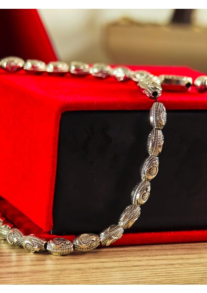 Gümüş Kaplama Yumurta Kesim Ayyıldızlı Tesbih fırsatları