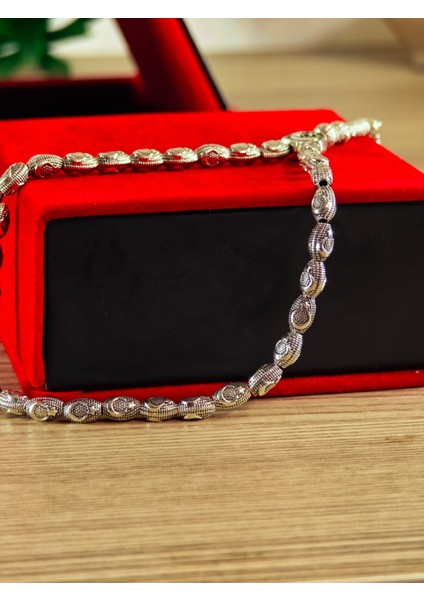 Gümüş Kaplama Yumurta Kesim Ayyıldızlı Tesbih