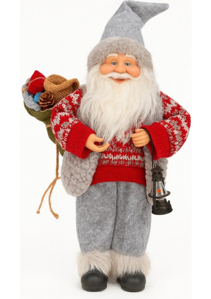 47 cm Gri Kürklü Noel Baba fiyatları