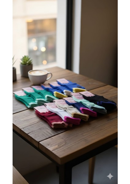 Pamuk Uyku Patik Çorabı; Dikişsiz, Renkli Çoraplar 12'li Paket