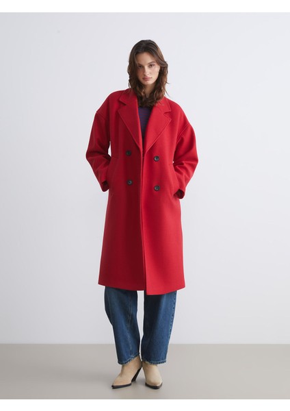 Yeni Sezon Kruvaze Yaka Kadın Kaşe Kaban fiyatları