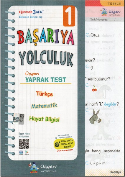1.sınıf Başarıya Yolculuk Yaprak Test 2023