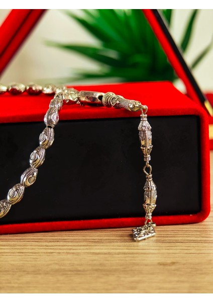 Gümüş Kaplama Yumurta Kesim Ayyıldızlı Tesbih fiyatları