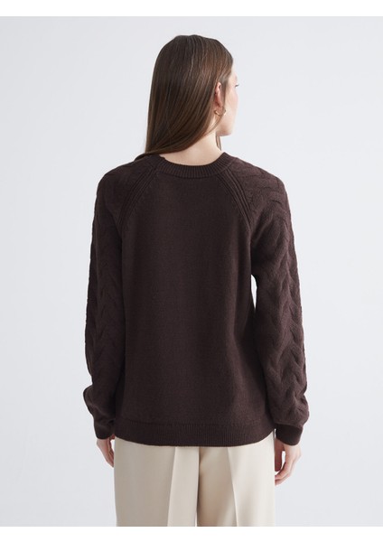 Yeni Sezon Bisiklet Yaka Kendinden Desenli Kadın Triko Kazak fırsatları