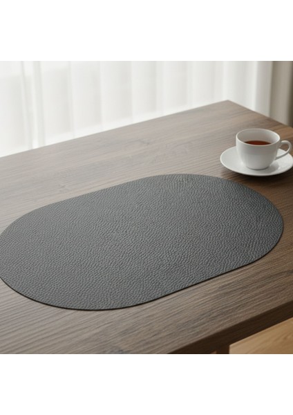 2 Adet Deri Amerikan Servis Tam Oval 33X44 cm