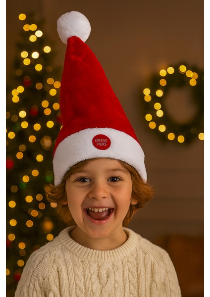 Müzikli Kırmızı Yılbaşı Şapkası