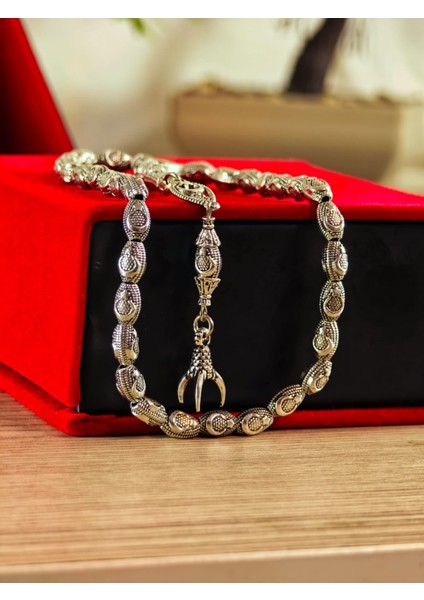 Gümüş Kaplama Yumurta Kesim Ayyıldızlı Tesbih fiyatları