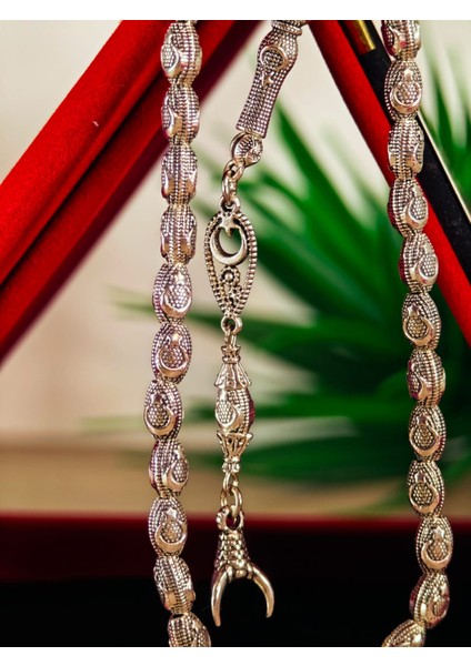 Gümüş Kaplama Yumurta Kesim Ayyıldızlı Tesbih indirimleri