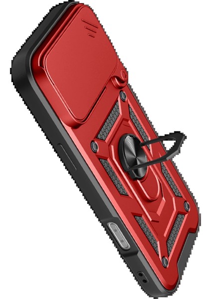 Apple iPhone 17 Pro Pars Lens Yüzüklü Silikon - KIRMIZI-(5796) - MCT5268-4504 modelleri