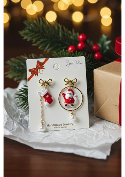 2'li Küpe Yılbaşı Konseptli Asimetrik Küpe Serisi fiyatları