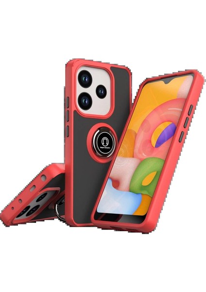 Xiaomi Redmi Note 14 4g Montreal Yüzüklü Silikon Kapak - KIRMIZI-(5796) - MCT1230-7168