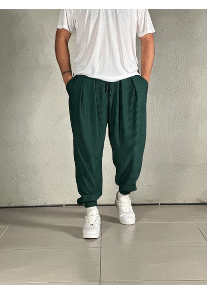 Fitilli Kumaş Yeşil Pileli Yarım Şalvar COC1666 fiyatları