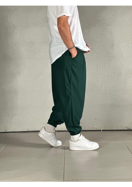 Fitilli Kumaş Yeşil Pileli Yarım Şalvar COC1666 modelleri