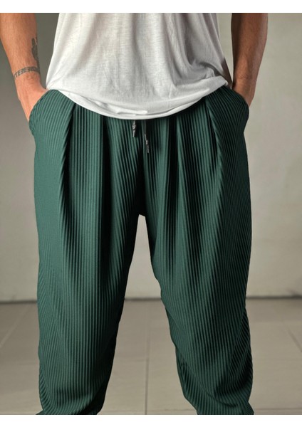 Fitilli Kumaş Yeşil Pileli Yarım Şalvar COC1666 indirimleri