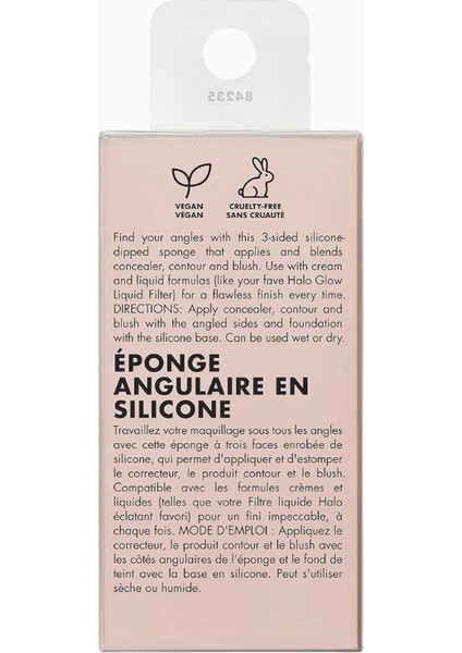 Halo Glow Angled Silicone Face Sponge Krem ve Sıvı Ürünler Için Sünger modelleri