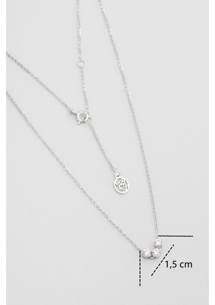 Mozanit Yolculuğu 18 Ayar Beyaz Altın Kaplama 46 cm Gümüş Kolye modelleri