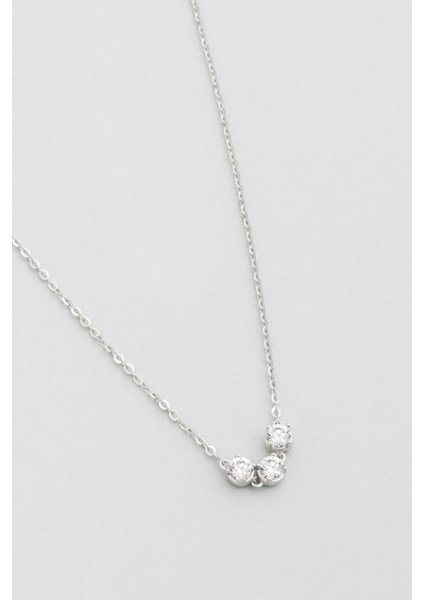 Mozanit Yolculuğu 18 Ayar Beyaz Altın Kaplama 46 cm Gümüş Kolye indirimleri