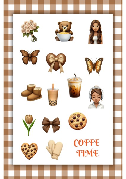 4 Sayfa Kahverengi-Brown-Leopar Sticker Set Planner Ajanda Bullet Journal Için Uygun Set fırsatları