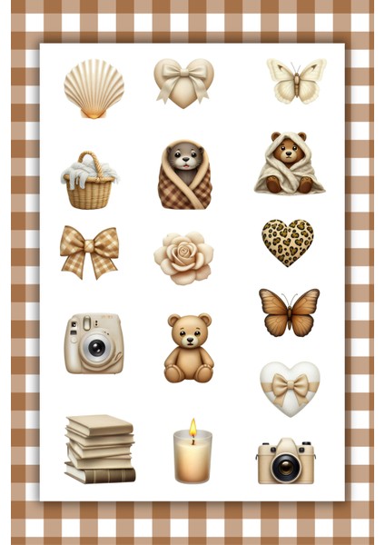 4 Sayfa Kahverengi-Brown-Leopar Sticker Set Planner Ajanda Bullet Journal Için Uygun Set indirimleri