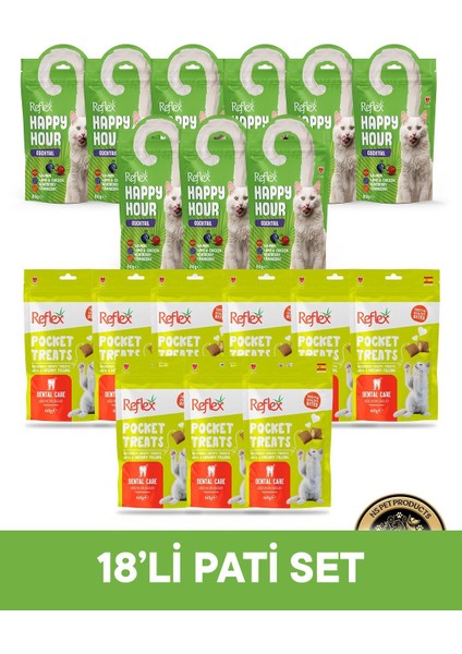 Happy Hour-Pocket Treats Kedi Maması 18'li Pati Set - 1