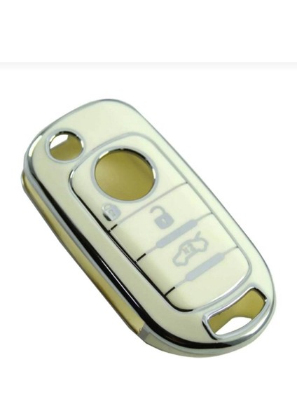 Lüx Fiat Egea Sustalı 3 Buton Nano Anahtar Kılıfı Beyaz Gümüş Silver Renk 1.ci Kalite fiyatları