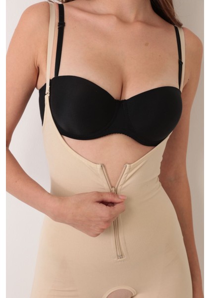 Venüsshopping- Ten Ip Askılı Ağ Kısmı Açık Fermuarlı Tam Boy Kadın Korse fiyatları