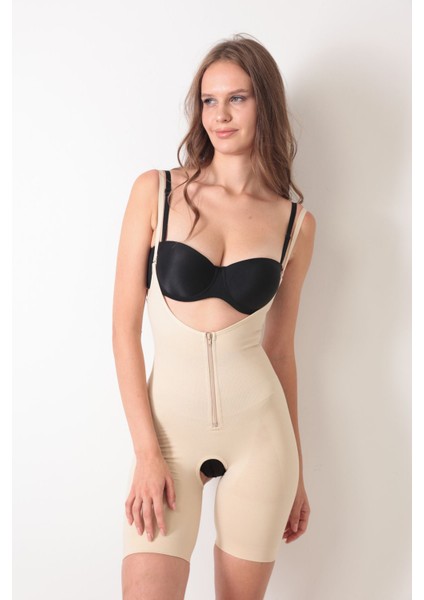 Venüsshopping- Ten Ip Askılı Ağ Kısmı Açık Fermuarlı Tam Boy Kadın Korse modelleri