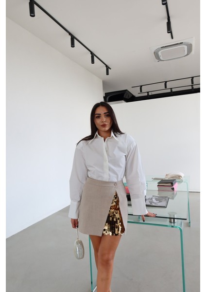 Içi Payetli Detaylı Arkası Fermuarlı Minik Etek fiyatları