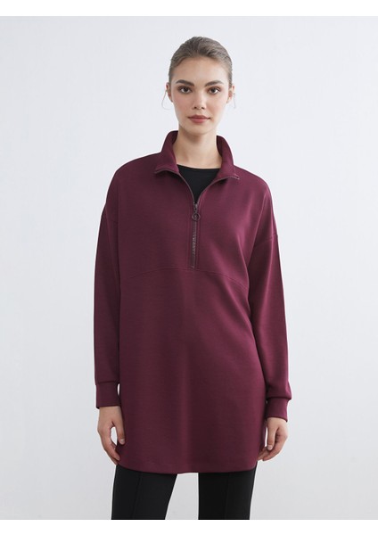 Yeni Sezon Dik Yaka Kadın Sweatshirt Tunik