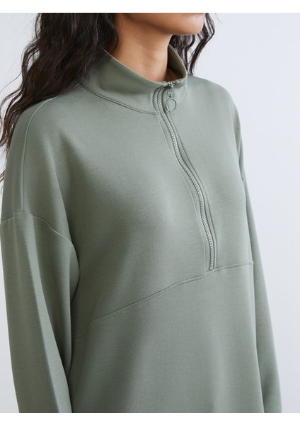 Yeni Sezon Dik Yaka Kadın Sweatshirt Tunik modelleri