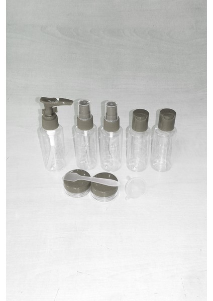 Makyaj ve Bakım Ürünleri Için Seyahat Seti -Şeffaf 9 Parça modelleri