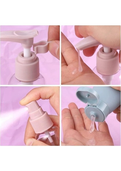 Makyaj ve Bakım Ürünleri Için Seyahat Seti -Şeffaf 9 Parça fırsatları