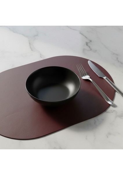 2 Adet Deri Amerikan Servis Tam Oval 33X44 cm modelleri