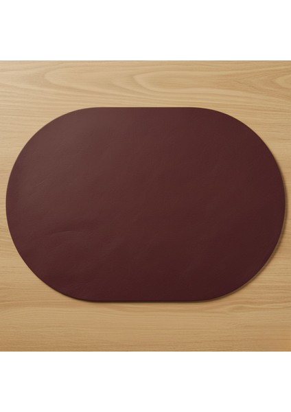 2 Adet Deri Amerikan Servis Tam Oval 33X44 cm