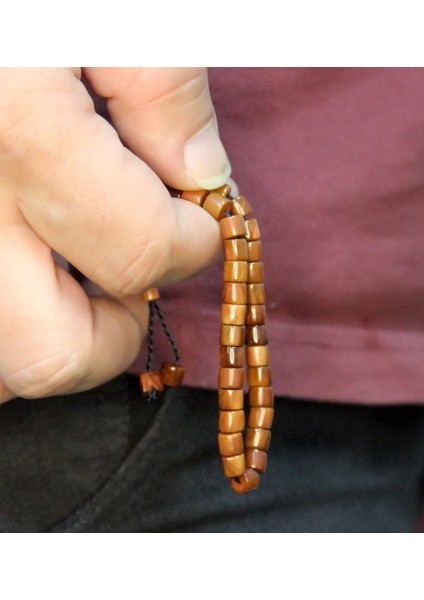 Doğal Kuka Ağacı Erkek Asansörlü Ayarlanabilir 33'lük Tesbih Bileklik EUB121 modelleri