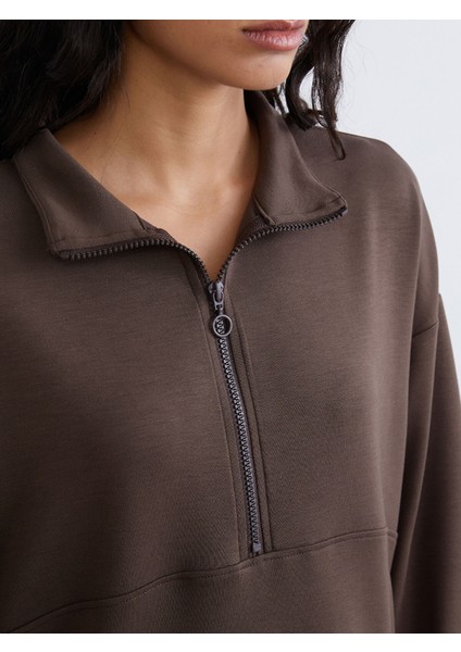 Yeni Sezon Dik Yaka Kadın Sweatshirt Tunik modelleri