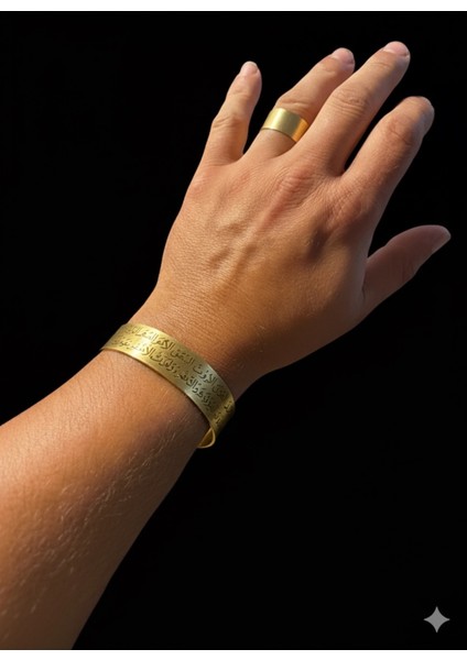 Som Pirinç Minimalist Ayetel Kürsi Bileklik ve Yüzük Takımı fiyatları