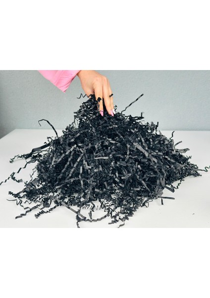 Siyah Kırpık Kağıt 1 kg | Z Zigzag Kutu Dolgu ve Süsleme Kağıdı | Hediye Kutusu Için