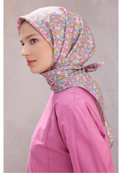 % 100 Twill Ipek Eşarp 4204D 80