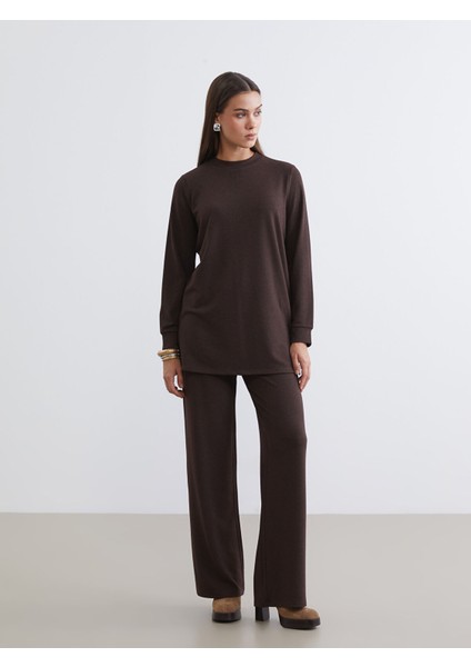 Yeni Sezon Beli Lastikli Parlak Görünümlü Kadın Pantolon