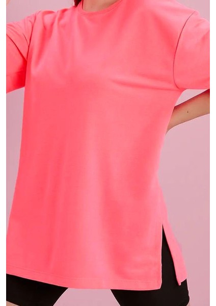 Yırtmaçlı Duble Kol Geniş Bisiklet Yaka Oversize Sweatshirt fiyatları