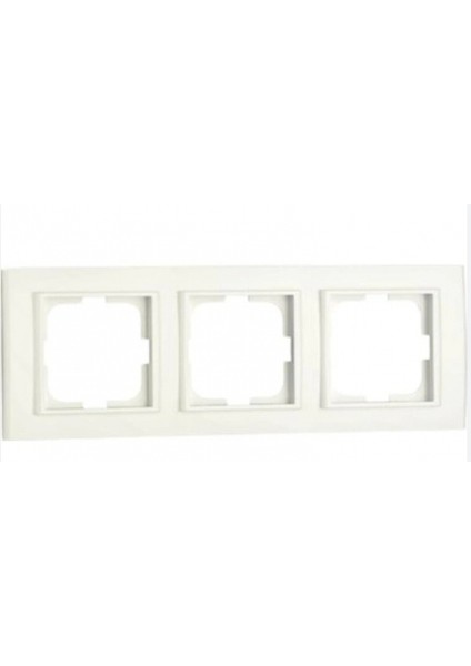 Beyaz Üçlü Çerçeve - Priz ve Anahtar Için Uyumlu Çerçeve