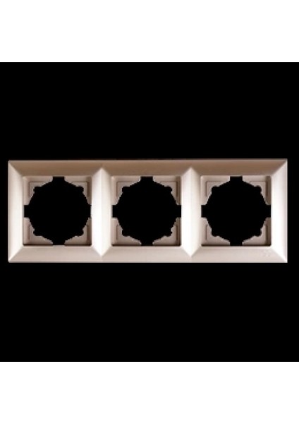 Visage Ambiance Metalik Bej 3 Lü Çerçeve - Priz ve Anahtar Için Uyumlu Çerçeve